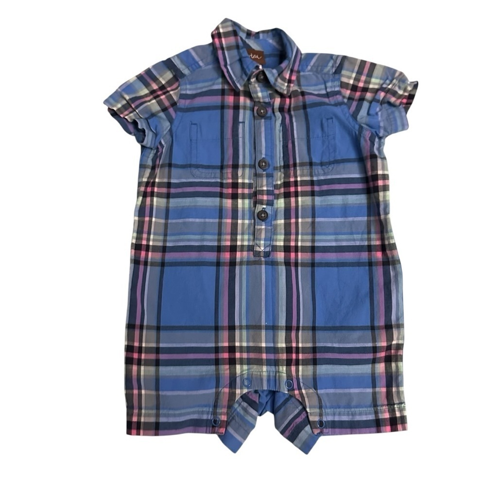 Tea Collection Multicolor Plaid Kids Romper